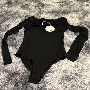 NWT Ladies Black Long Sleeve One Piece bodysuit
